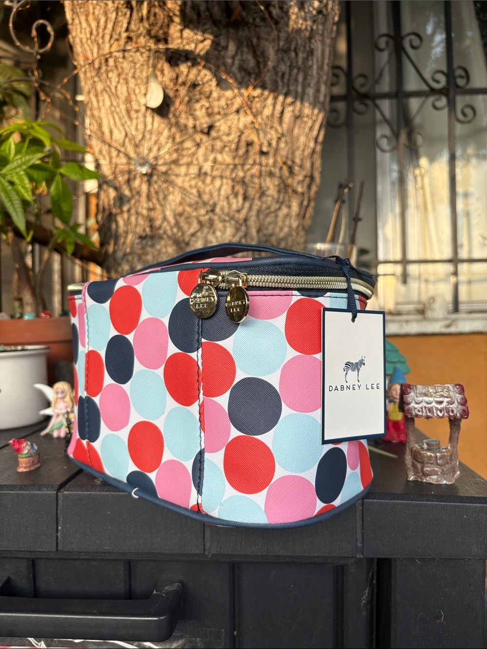 Dabney Lee Polka Dot Cosmetic Case in Navy, Red, Pink, Light Blue